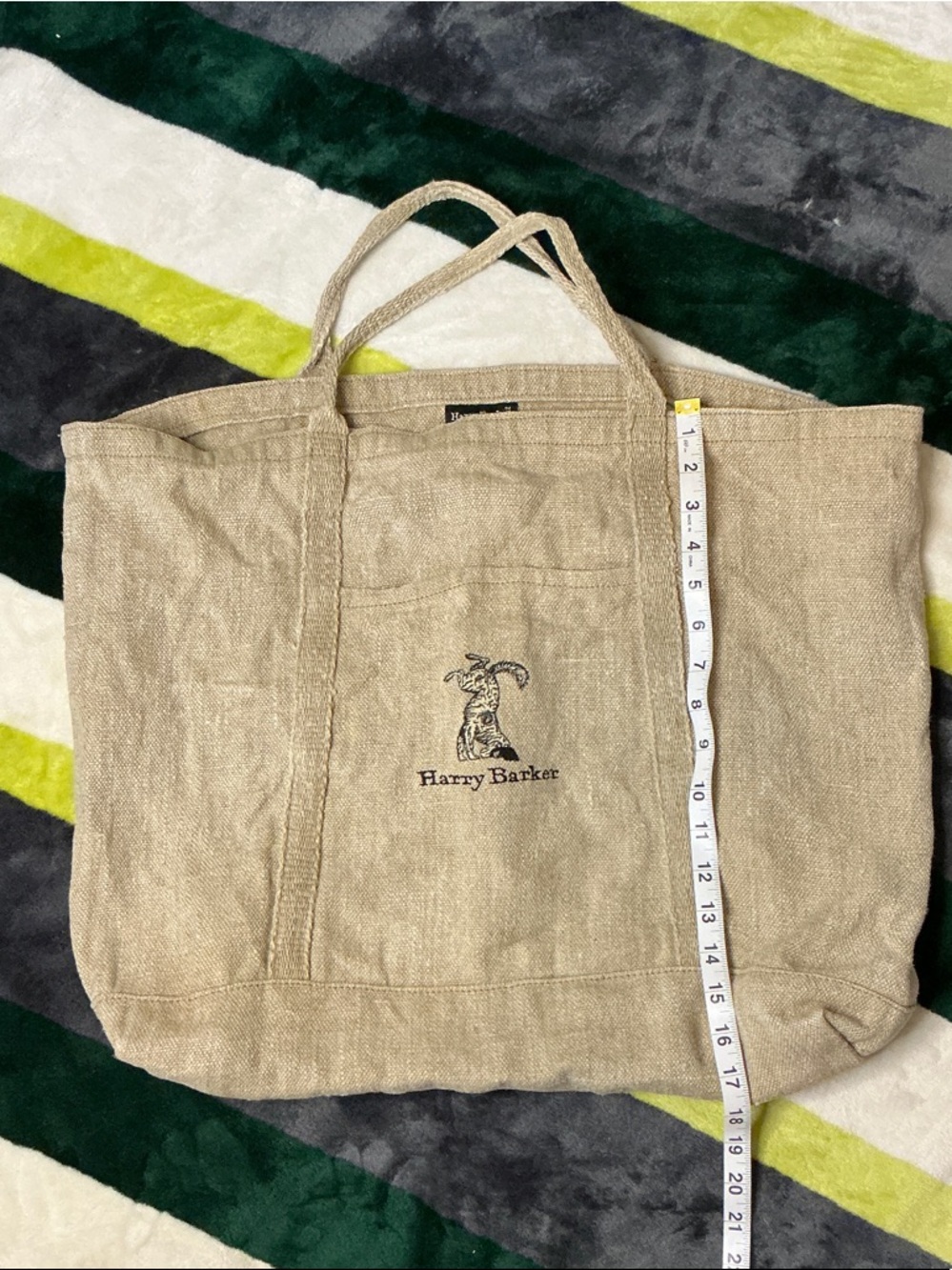 Beige Canvas Duffel Tote - Picture 2 of 9